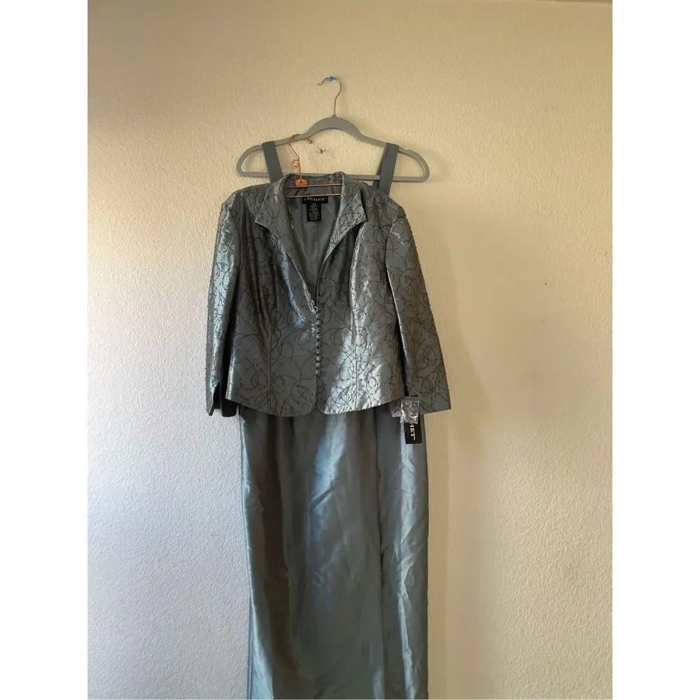NWT Vintage cachet‎ set embellished jacket and square neck dress 10